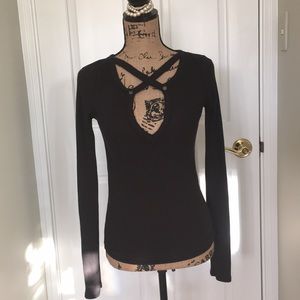 Free people peekaboo jersey top